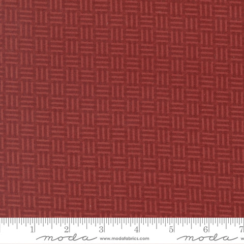 Moda Kansas Troubles - Flannel Season 9847 13F Barn Red Basketweave Flannel By The Yard