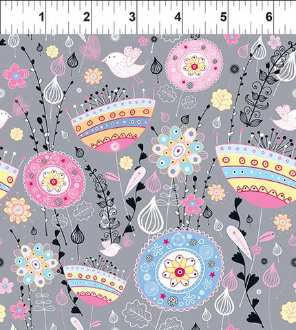 In The Beginning Alice 9AL 1 Multi Flowers & Birds By The Yard