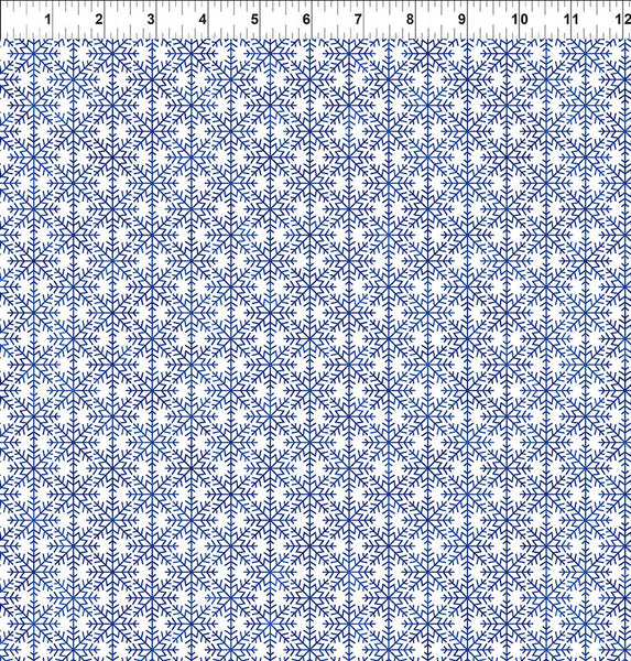 In The Beginning New Snow 9NS 1 Blue Snowflake Grid By The Yard