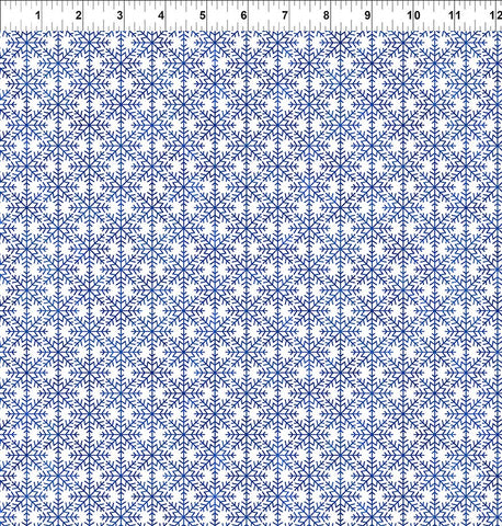 In The Beginning New Snow 9NS 1 Blue Snowflake Grid By The Yard