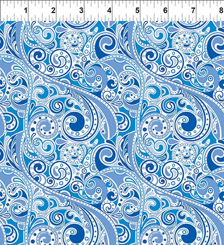 In The Beginning Wonders Of The Ocean 9WO 1 Blue Sea Swirls By The Yard