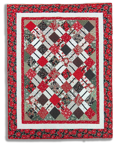 Ribbons 54 x 66" Fully Finished Sample Quilt - A Christmas Carol