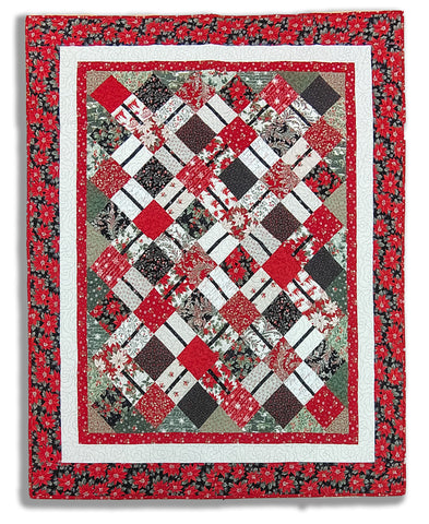 Ribbons 54 x 66" Fully Finished Sample Quilt - A Christmas Carol