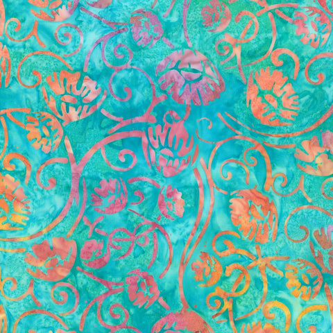 Kaufman Artisan Batiks - Graceful 22482 81 Turquoise By The Yard