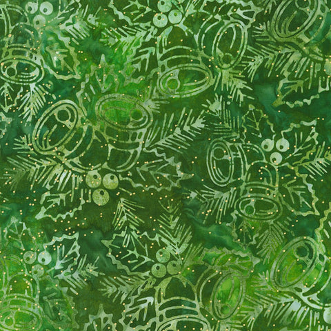 Kaufman Artisan Batiks Joyful Holidays 22641 7 Green By The Yard