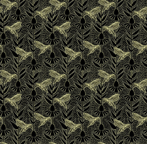 Northcott Indelible Ink AMT1007 99L Black Humming By The Yard