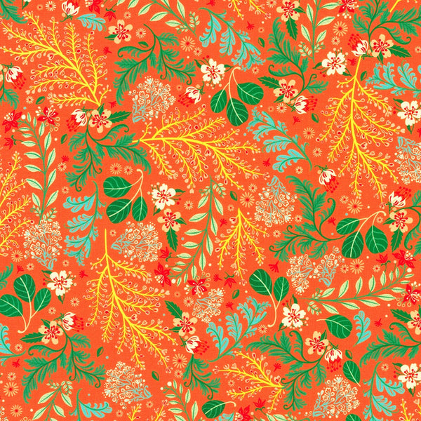 Kaufman Faraway Florals 22620 147 Tangerine By The Yard