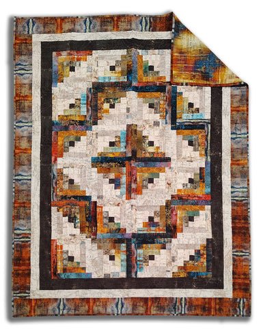 Abandoned 72" x 54" Fully Finished Log Cabin Sample Quilt