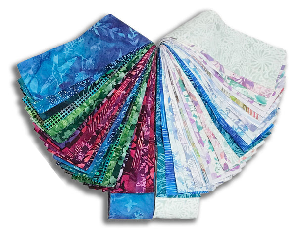 Matt's Pre-Cut Hoffman Batiks 48 Piece 2 1/2" Strip Set Jelly Roll - Abundant Jewel