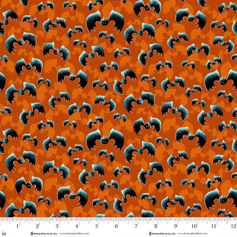 Henry Glass & Co. After Life Party 1963G 39 Orange Black Tossed Bats By The Yard
