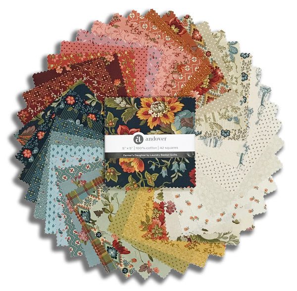 Andover Pre-Cut 42 Piece 5" Charm Squares - Farmer's Daughter