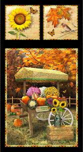 Henry Glass & Co. Autumn Splendor 276P 99 Black Banner 24" PANEL By The PANEL (Not Strictly By The Yard)