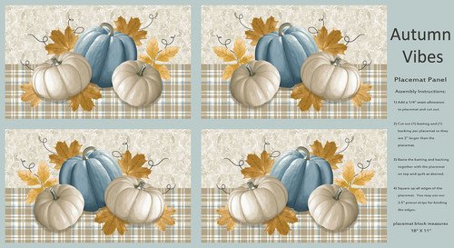 Blank Quilting Autumn Vibes 4079P 14 Multi Placemat 24" PANEL By The PANEL (Not Stricty By The Yard)