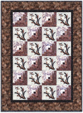 Hoffman Bali Batiks Pre-Cut 12 Block Log Cabin Quilt Kit - Skipping Rocks - BASALT