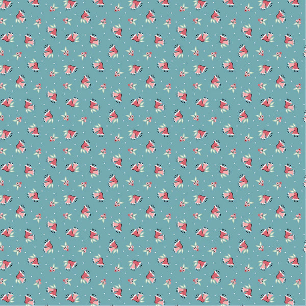Poppie Cotton Frost & Flurry FL25617 Berries & Bells Blue By The Yard