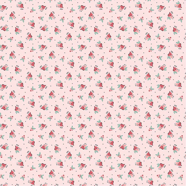 Poppie Cotton Frost & Flurry FL25616 Berries & Bells Pink By The Yard
