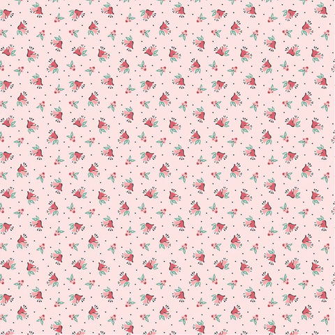 Poppie Cotton Frost & Flurry FL25616 Berries & Bells Pink By The Yard