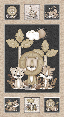 Henry Glass & Co. Big Kitties 1641P 49 Multi Big Kitty 24" PANEL By The PANEL (Not Strictly By The Yard)