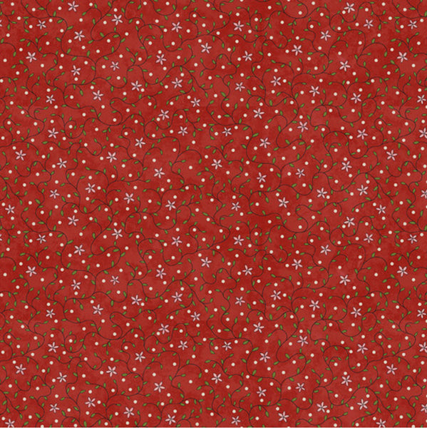 Henry Glass & Co. Birds Of A Feather 2907 88 Red Small Vine By The Yard