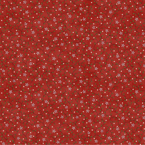 Henry Glass & Co. Birds Of A Feather 2907 88 Red Small Vine By The Yard