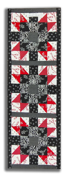 Fully FINISHED Star Bloom Table Runner - RJR Red