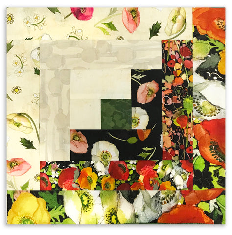 Vorgeschnittenes Clothworks Quilt-Set mit 12 Blöcken von Clothworks – Poppy Dreams