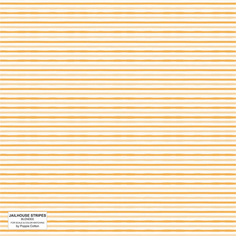 Poppie Cotton Jailhouse Stripes JS24282 Blondee Yellow By The Yard