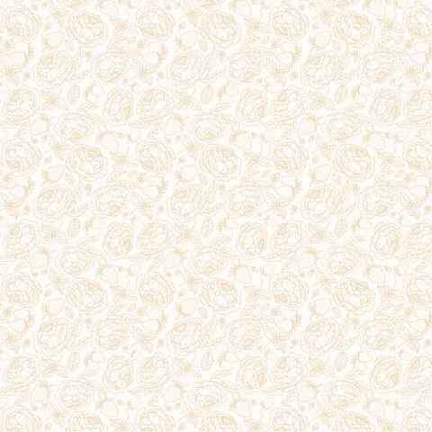Poppie Cotton Blooms & Berries BAB24181 Warm Sugar Cream By The Yard