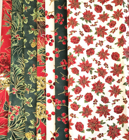 Matt's Mystery Bundles - 3.828 yards - Christmas Blossom # 3 Assorted Remnants