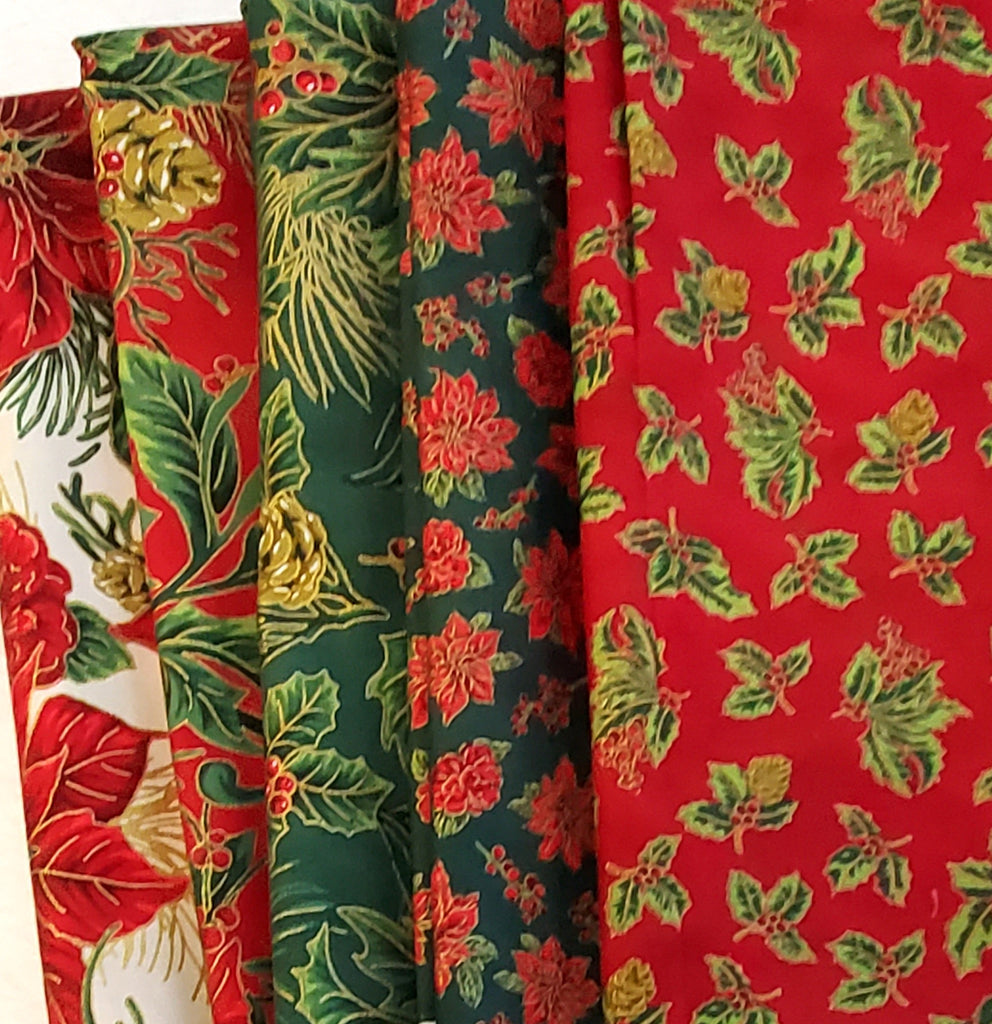 Matt's Mystery Bundles 3.132 yards Christmas Blossom Gold 4 Remn