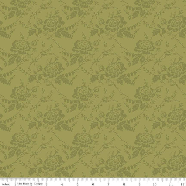 Riley Blake Anne of Green Gables C13855 Damask Olive By The Yard