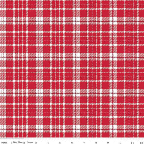 Riley Blake American Beauty C14443 Red Plaid By The Yard
