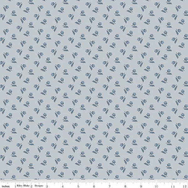 Riley Blake Serenity Blues C14785 Gray Tiny Floral By The Yard – Jordan ...