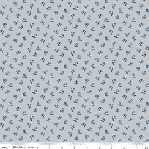 Riley Blake Serenity Blues C14785 Gray Tiny Floral By The Yard