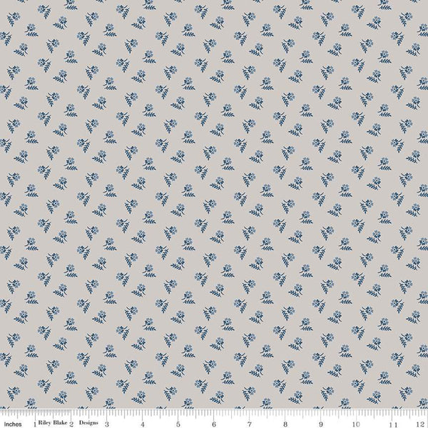 Riley Blake Serenity Blues C14785 Taupe Tiny Floral By The Yard