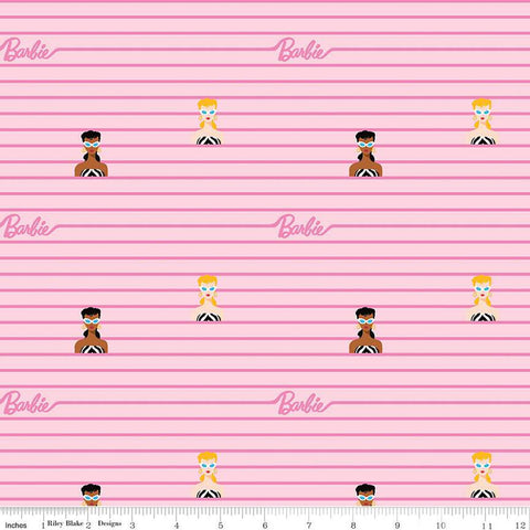 Riley Blake Barbie World C15022 Pink Stripe By The Yard