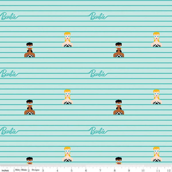 Riley Blake Barbie World C15022 Powder Stripe By The Yard