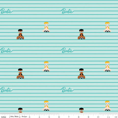 Riley Blake Barbie World C15022 Powder Stripe By The Yard