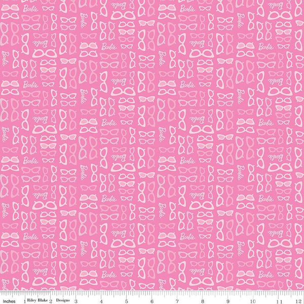 Riley Blake Barbie World C15025 Medium Pink Glasses By The Yard
