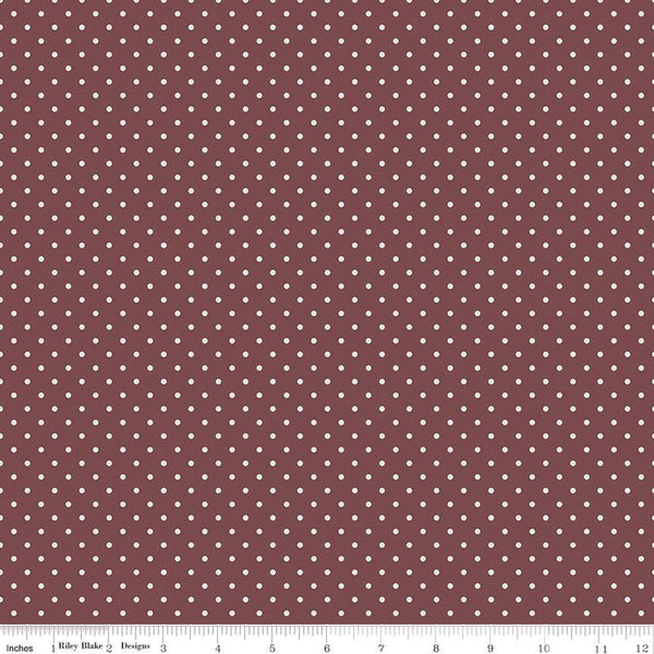 Riley Blake A Walk On The Prairie C15237 Marsala Dots By The Yard