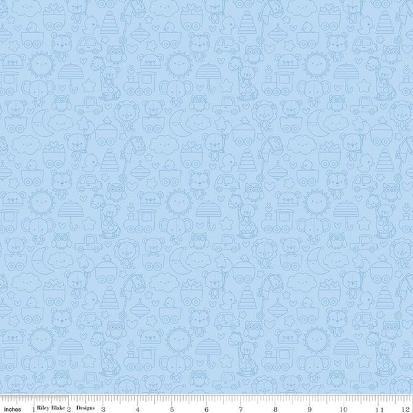 Riley Blake Special Delivery C15283 Blue Tone-On-Tone By The Yard