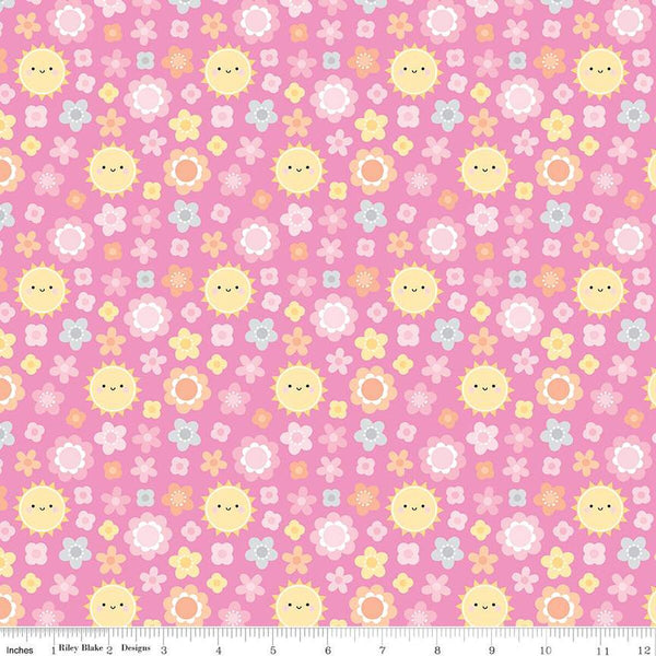 Riley Blake Bundle Of Joy C15292 Pink Blossoms By The Yard