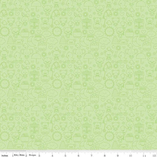 Riley Blake Bundle Of Joy C15293 Green Tone-On-Tone By The Yard