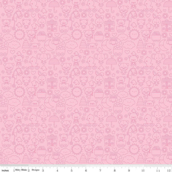 Riley Blake Bundle Of Joy C15293 Pink Tone-On-Tone By The Yard