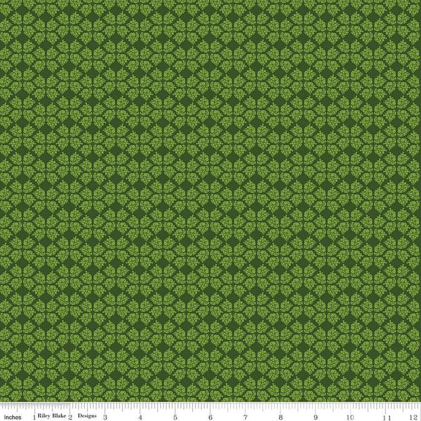 Riley Blake Plum Petals C15643 GREEN Geometric By The Yard