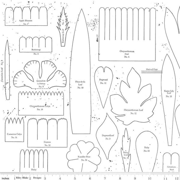 Riley Blake Sewing Seeds III C15688 White Posie Patterns By The Yard