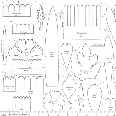 Riley Blake Sewing Seeds III C15688 White Posie Patterns By The Yard
