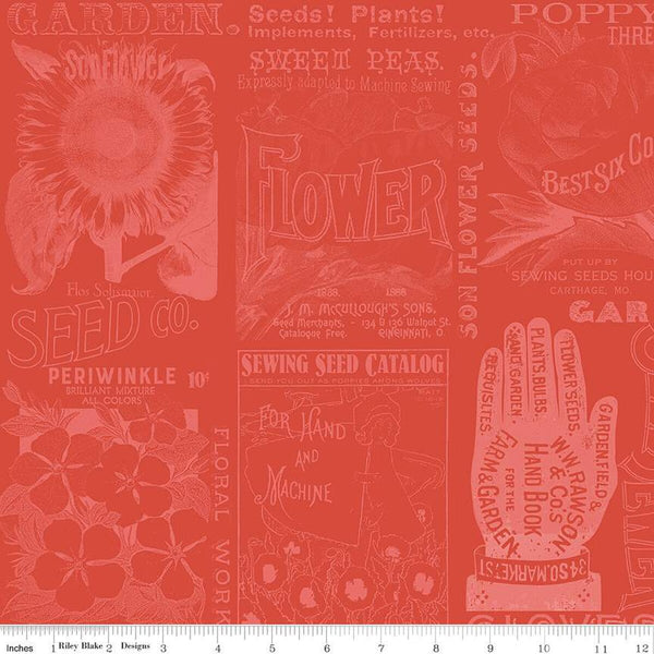 Riley Blake Sewing Seeds III C15690 Red Garden Blender By The Yard