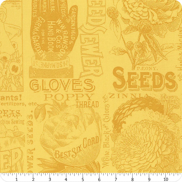 Riley Blake Sewing Seeds III C15690 Yellow Garden Blender By The Yard