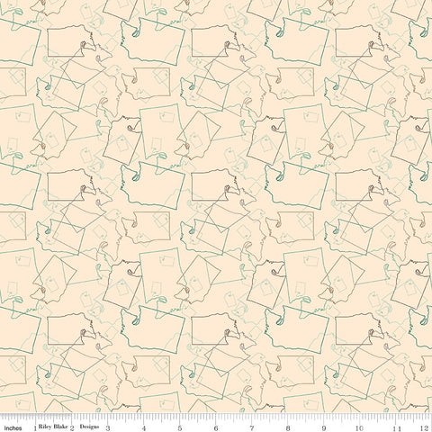 Riley Blake Washington My Home C16062 Cream Washington Map Toss By The Yard